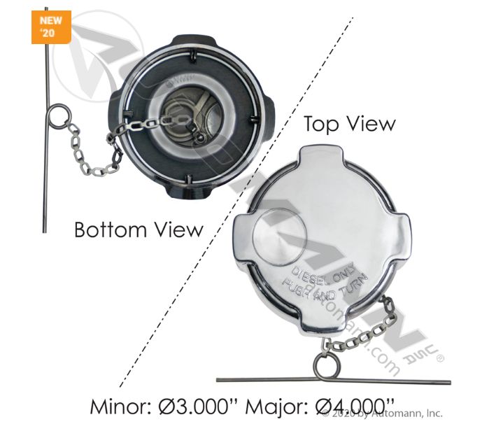Fuel Cap 1/4 Turn 3in Chrome / 0337017001