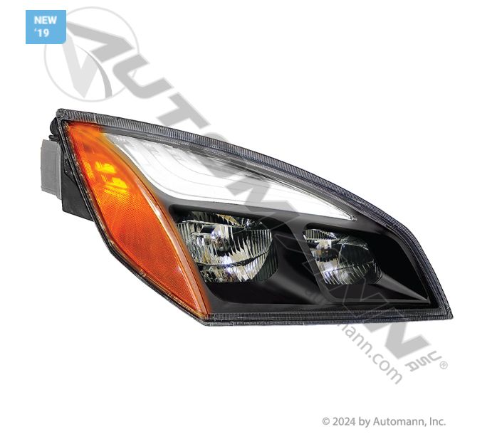 Headlamp RH Black LED Freightliner P4 /  6601504020 / A6601405003 / A6601405005