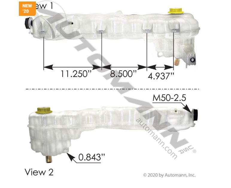Coolant Reservoir - Freightliner Cascadia P4 2018++  A0532836000