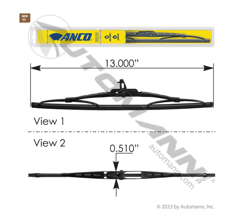 Wiper Blade ANCO 31 Series 13in / 31-13 / 30-130
