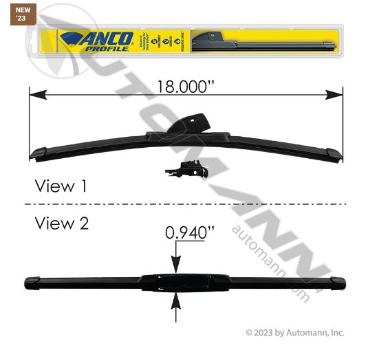 Wiper Blade ANCO Profile Beam 18in/A-18-M, 19-180