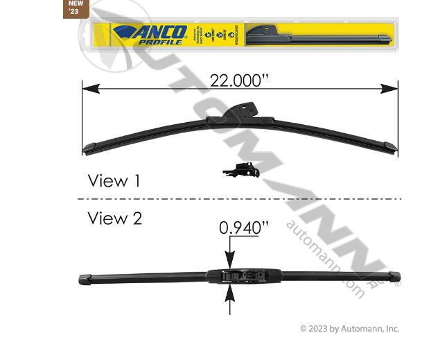 Wiper Blade ANCO Profile Beam 22in