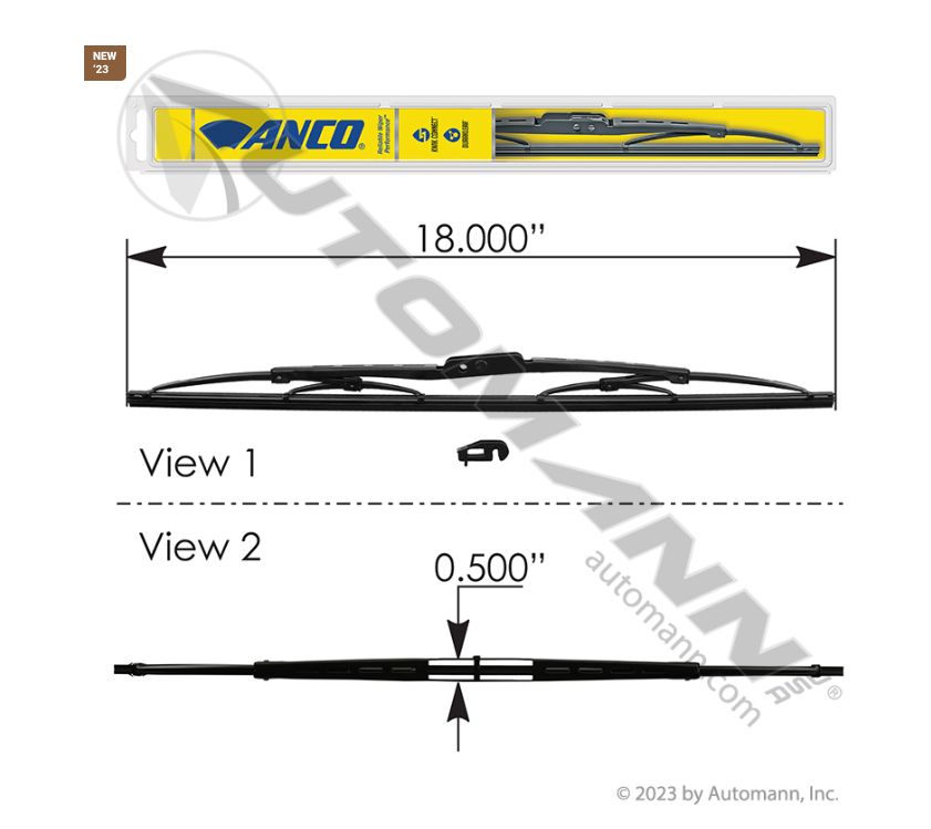 Wiper Blade ANCO 31 Series 18in /31-18 / 30-180