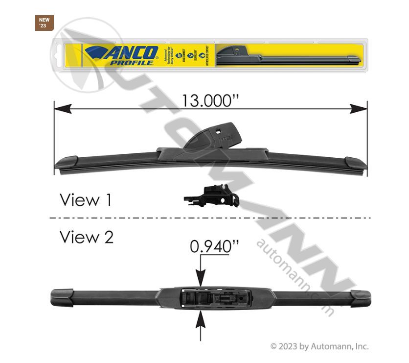 Wiper Blade ANCO Profile Beam 13in / A-13-M / 19-130