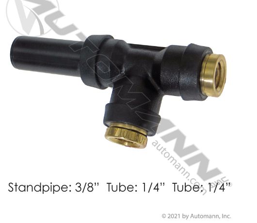PLC Standpipe Run Tee 1/4 X 1/4 X 3/8in /371PTCSP46, QS7144C, 371SP46