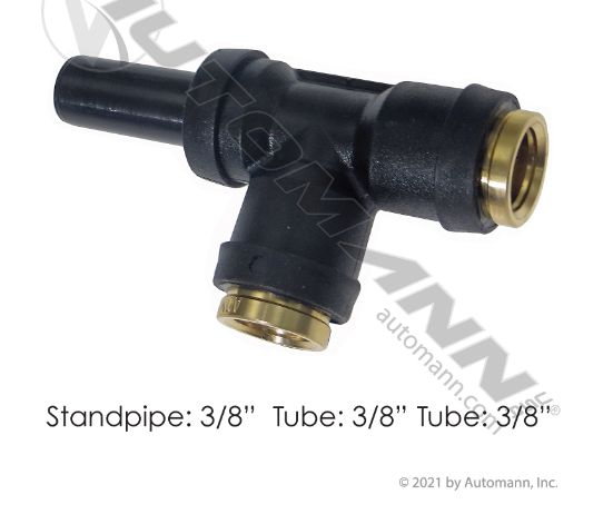 PLC Standpipe Run Tee 3/8 X 3/8 X 3/8in /371PTCSP66, QS7166C, 371SP66