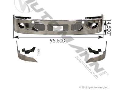 Bumper Chrome Freightliner 14in Cascadia /2128643001 Bumper Chrome Freightliner 14in Cascadia /2128643001