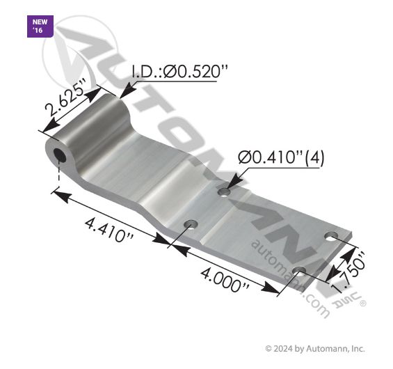 Trailer Hinge - Wabash P/N 06300291/ 21100291- 4 Hole  /   022-00975, 1402-6473, 06300291, 21100291
