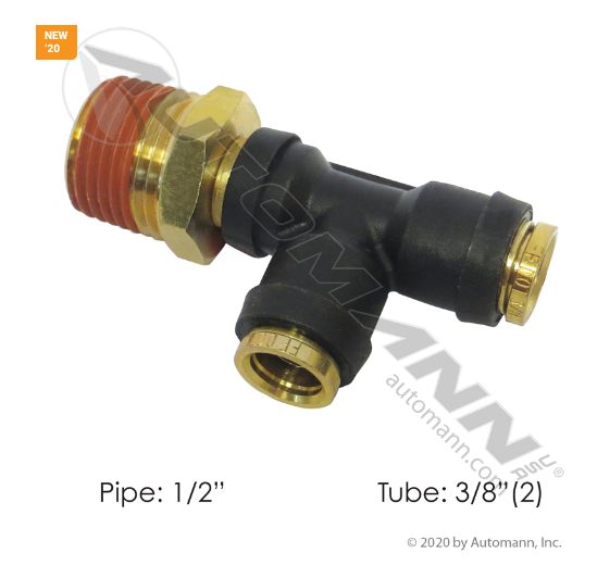PLC SWL Male Run Tee DOT 3/8 X 1/2in /QL13716D, 016404, S771PMT68
