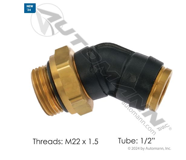PLC 45 DEG SWL M Elbow DOT 1/2in X M22