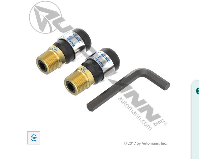 Air Brake Hose 1/2in Pipe Repair Kit /7031403, 500008, 431403