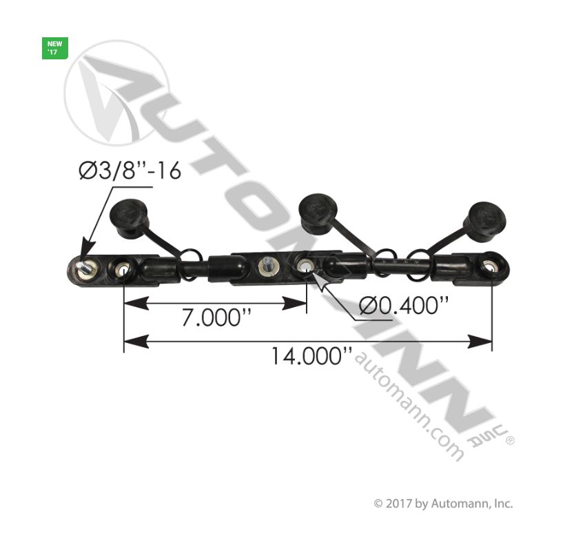 Cable Overmolded Harness 2/0 14in Black / 178.2021BK/  04365, EL795365
