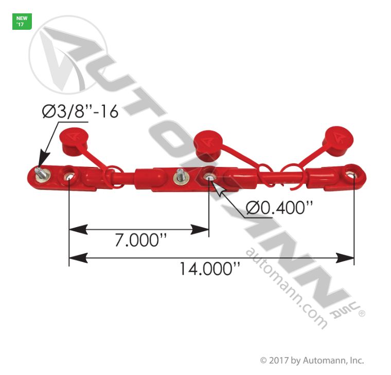 Cable Overmolded Harness 2/0 14in Red / 178.2021RD