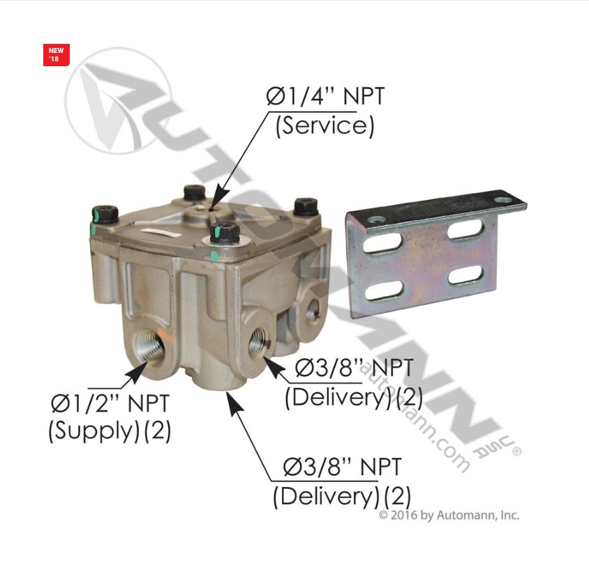 R12 Type Relay Valve / 170.065206 / 065206, 107524