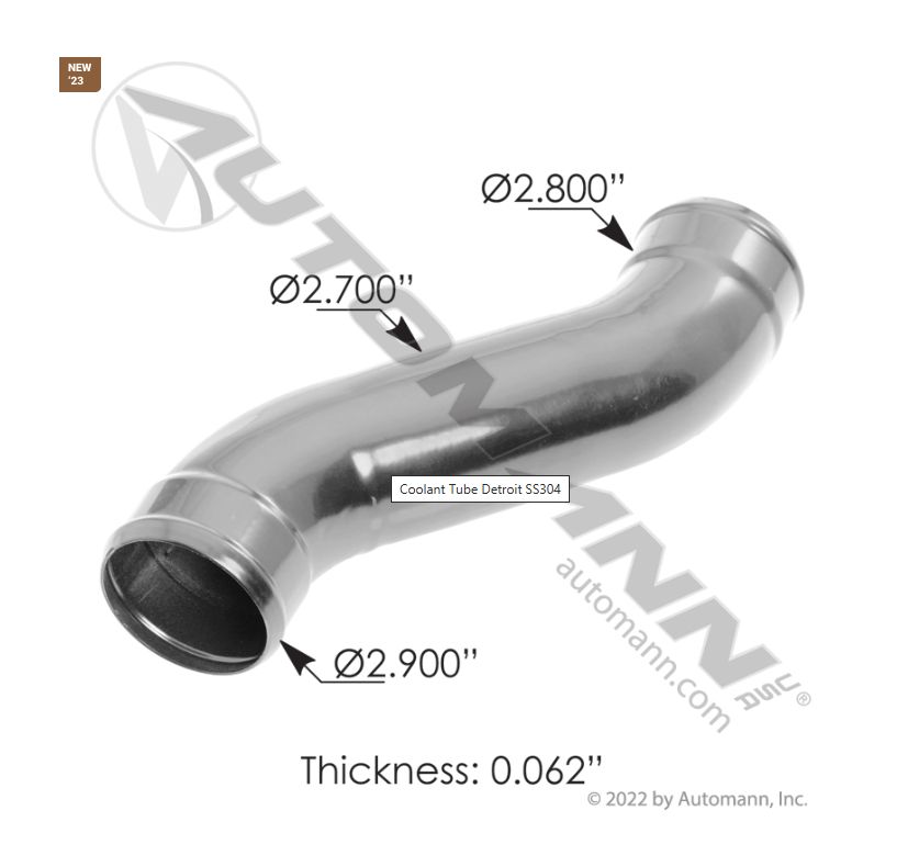 Automann Coolant Tube Detroit SS304/23505899 / 23505899, P23505899