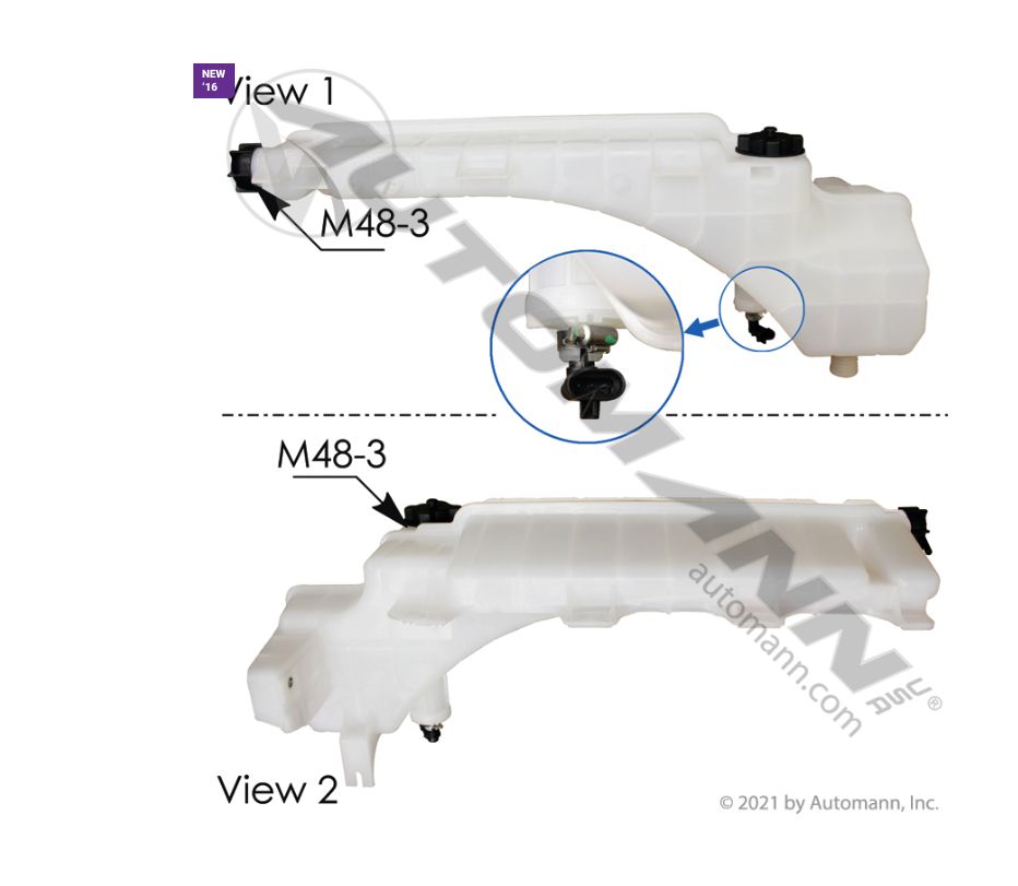 Coolant Reservoir Volvo VNL 2018 up / 575.10822 / 22061290 / 23059017 / 1019340S09