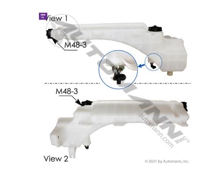 Coolant Reservoir Volvo VNL 2018 up / 575.1082 / 22061290 / 23059017 / 1019340S09