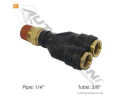 Fittings - PLC Male Branch Y DOT 3/8in X 1/4in - P/N SMC/ 177.12C6164/ - KV2U11-35S