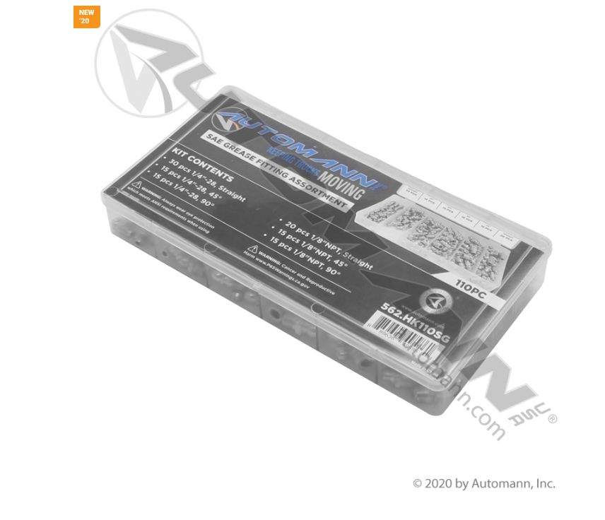 Grease Fitting Asst Kit SAE - 110 Pcs - ( Sold Individually )