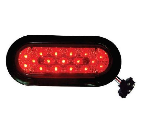 6&quot; OVAL MARKER LIGHT 17 LED RED W/ GROMMET &amp; PLUG / F235526