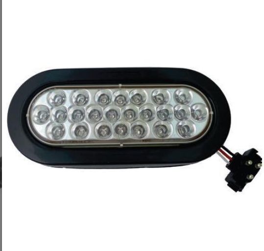 6&quot; OVAL MARKER LIGHT 24 LED RED CLEAR LENS W/ GROMMET &amp; PLUG / F235183
