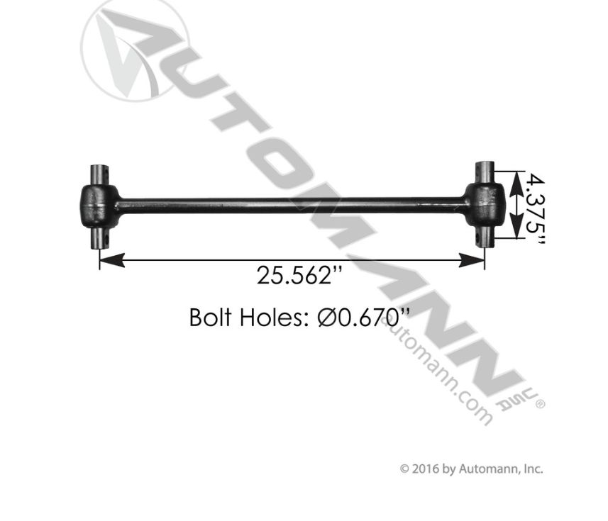 TORQUE ROD - Peterbilt  - 25.560&quot; (25 - 14/25&quot; )- P/N TMR553 / TR030020010, C656002, C656009, 937530