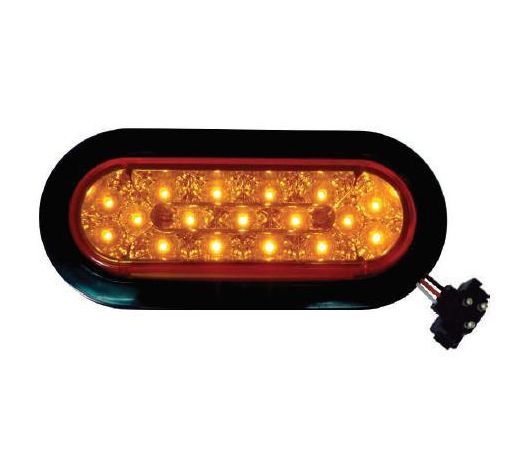 6&quot; OVAL MARKER LIGHT 17 LED AMBER W/ GROMMET &amp; PLUG /F235527