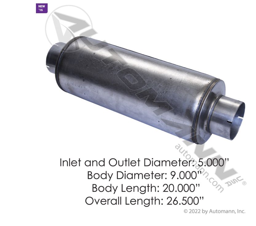 Muffler 5in Inlet/Outlet 9in Body /562.U65092/87Q500674
