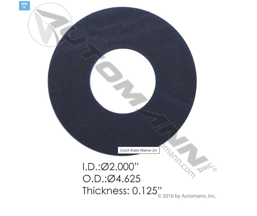 Clutch Brake Washer 2in / 755.CBW125/ EA148BP/BK1/ 4125C418/RC2540K/