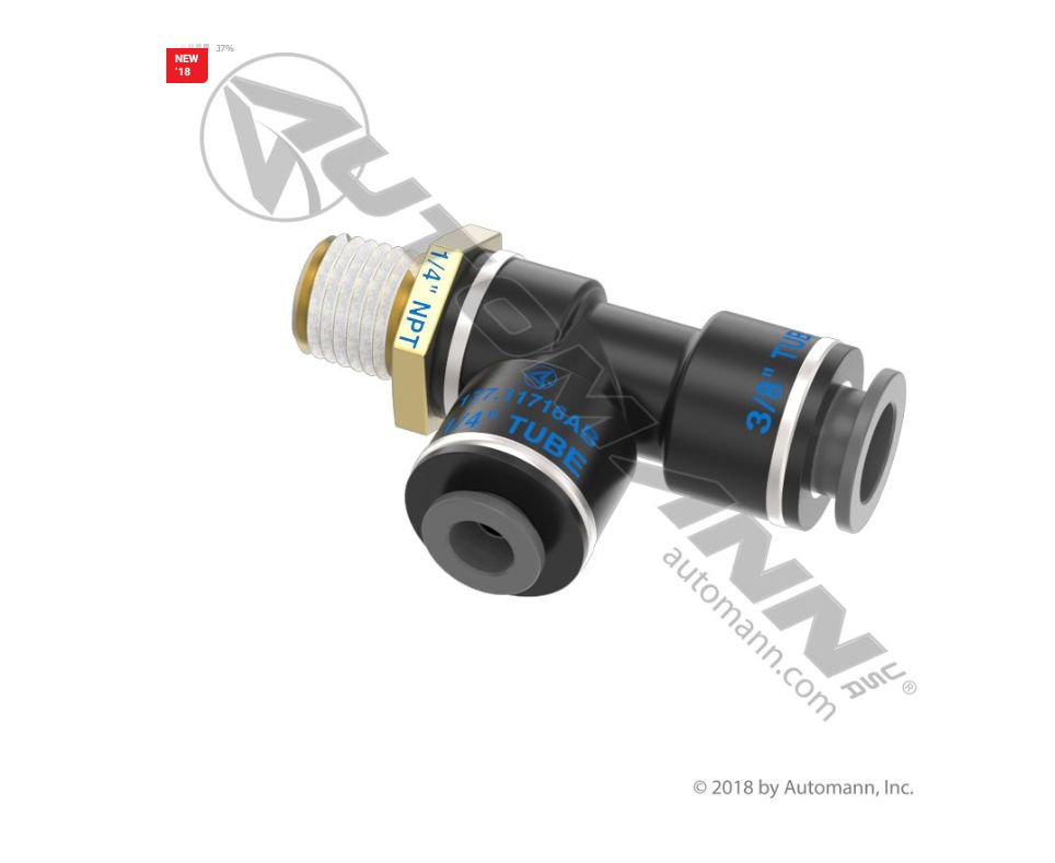 Fittings Connect Perpendicular 3/8" Tube End, 1/4" Tube End, 1/4" Swivel Pipe End P/N 371PTC644