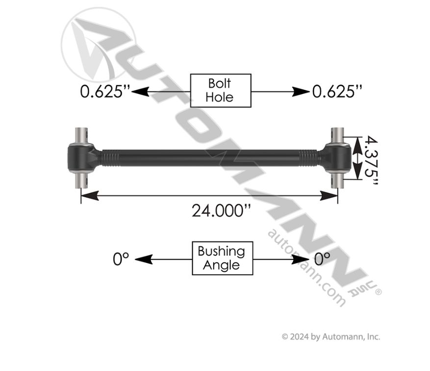 TORQUE ROD -  Kenworth / Pete  - Confined 24.0in /TMR714C /C656028000000610, / C656030