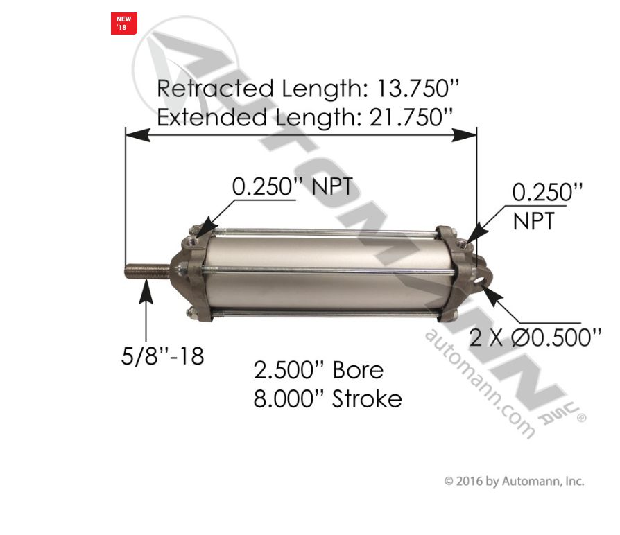 Tailgate Air Cylinder /177.AC258 /100124, /2925EX8