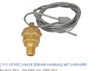 Drain Valve With String - 1/4&quot; - P/N 12105 - (152cm) /111-12105E