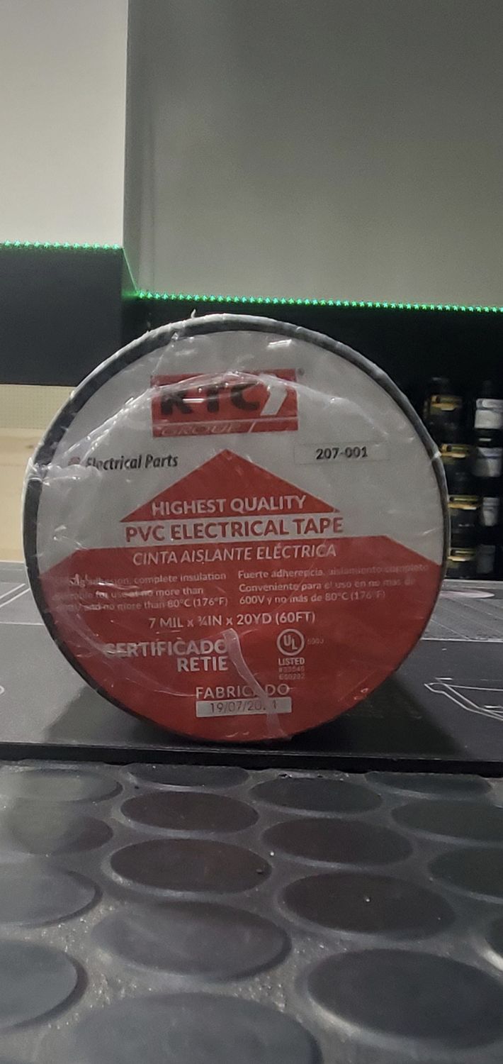 PVC Electrical Tape Black20yd-60ft /207-001