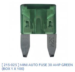 Mini Auto Fuse 30amp Green / 215-025