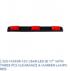 Bar LED ID 17&quot; With 3 Pcs Clearance and Marker Lamps / 320-14593R-12V