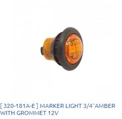 Round marker light 3/4&quot; AMBER with grommet 12V / 320-181A-E