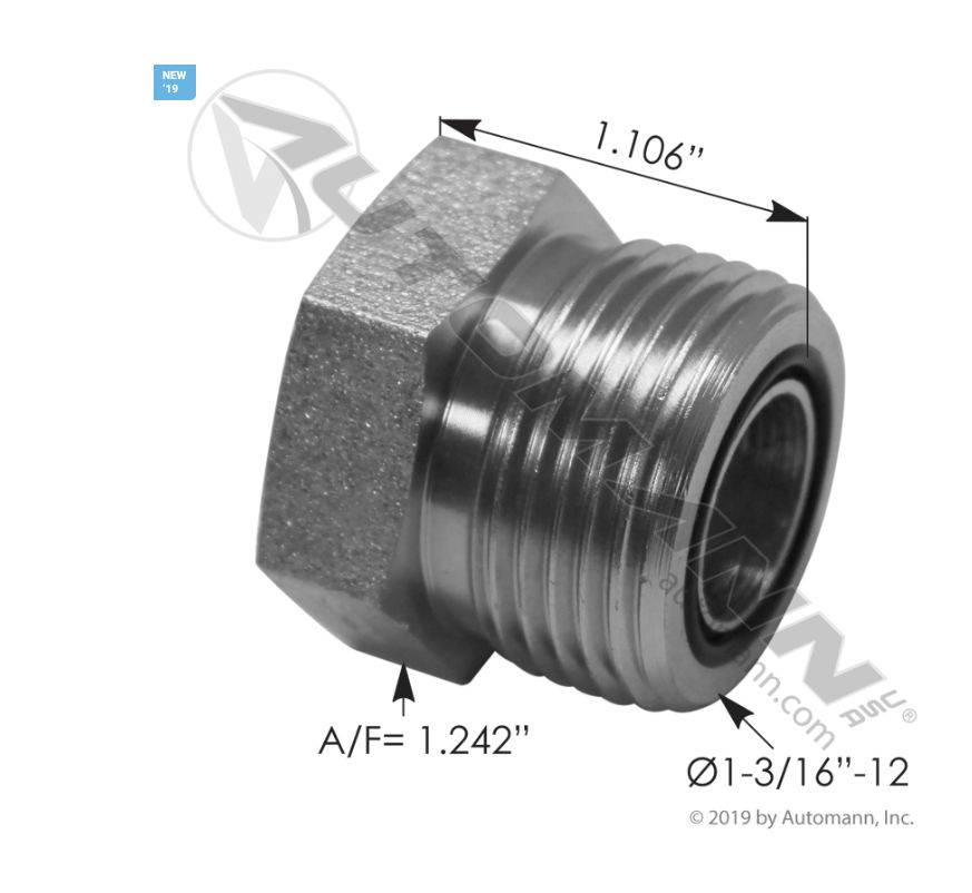 Steel Plug O-Ring Face Seal / 818.70786-0012 / 707860012/, OFP12
