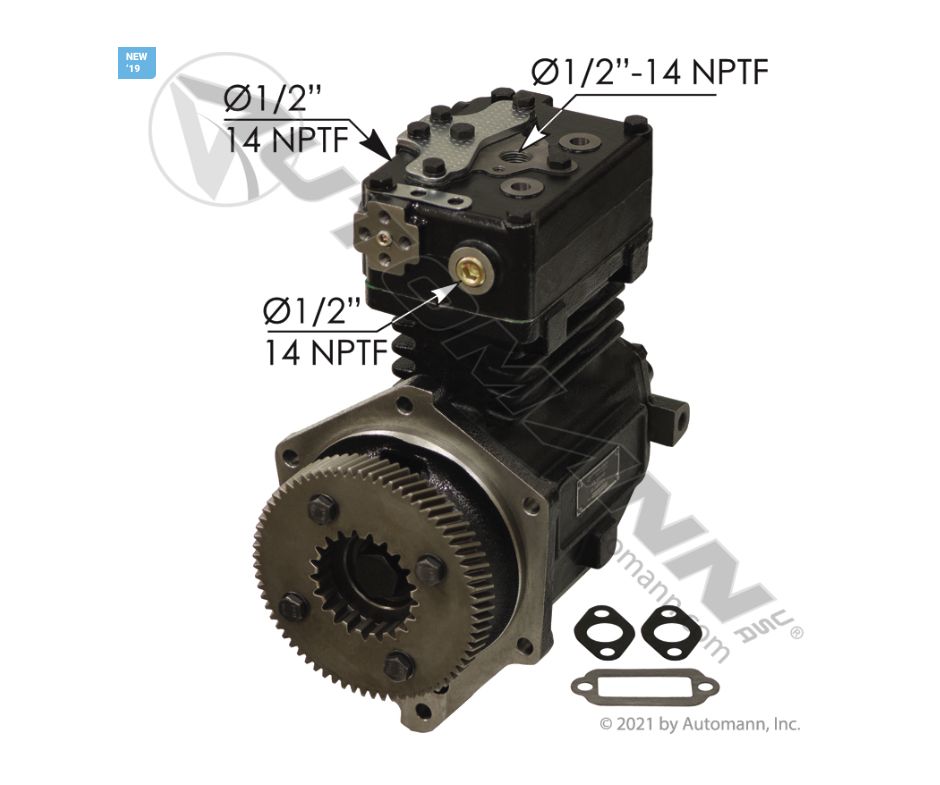 Air Compressor - * New No Core *  - Detroit Series 60 Model TF550 - P/N R23522122 / CR 65537 / 109425 / 5004188 /109425, 109430, 5004188