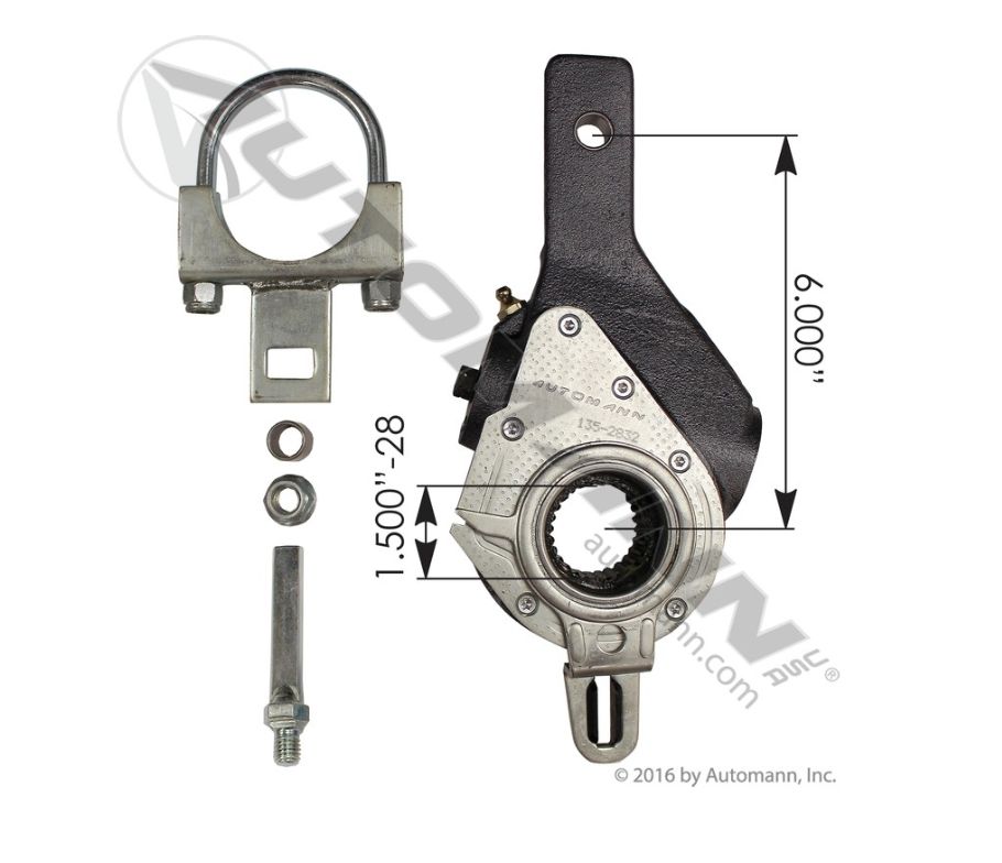 Haldex Type Slack Adjuster 6in (Mack drive Axel) / 135.2832 /40010144/, 40910678,/ E-6918A/, R806016A