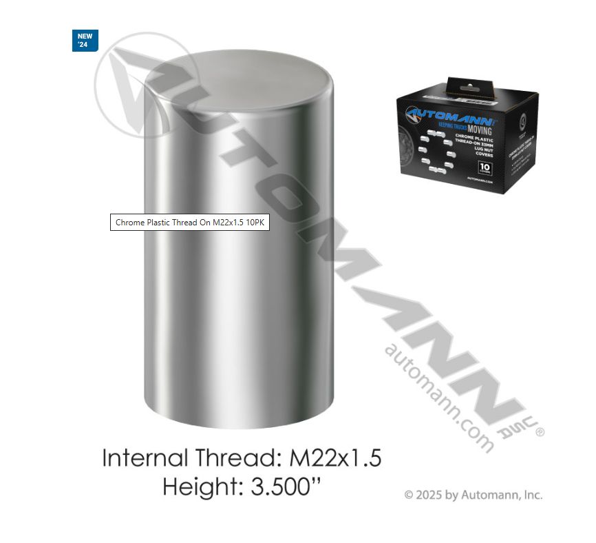 Chrome Plastic Thread On M22x1.5 10PK /562.A4050C /P-BX10