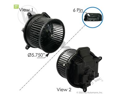 A/C Blower Motor - HVAC Freightliner Cascadia M2, Class 6/7 MD TruckP3 (2008-2018 /830.21213/3973A, 01-0614A, VCCT77421A2C, 351004481
