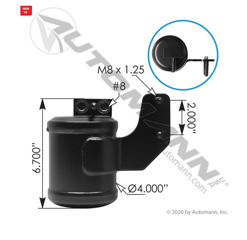 A/C Air Conditioning Receiver Drier P/N Freightliner, Western Star ,Cascadia P3 (2008-2018)	/830.41077 /A22-69800-000 /7585, 07-0618A, A2263993000, A2266700000