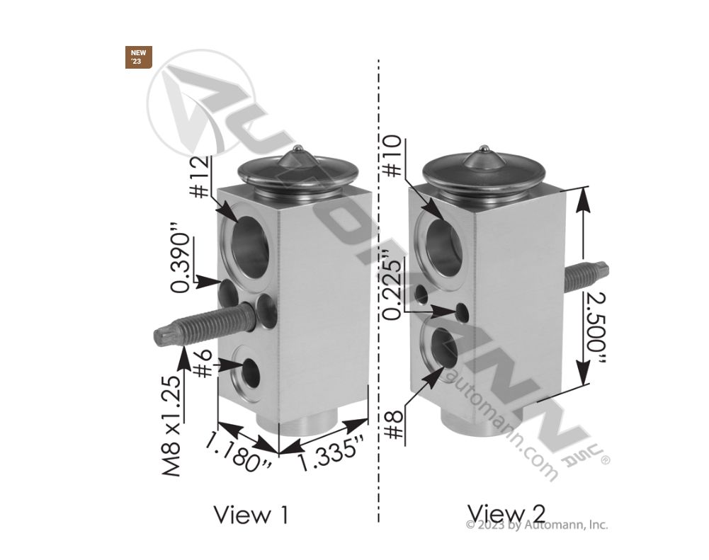 A/C Expansion ValveNo 6 Hose Side Inlet No 12 Hose Side Outlet No 6 Hose Side Inlet No 12 Hose Side Outlet /830.42043 /1692, 12-1403A, 1000355817, 1817007
