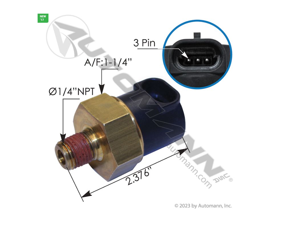 Oil Pressure Sensor Detroit Diesel Series 60 1/4in-18 NPT 3-Pin /577.23509/23511176, 23532797