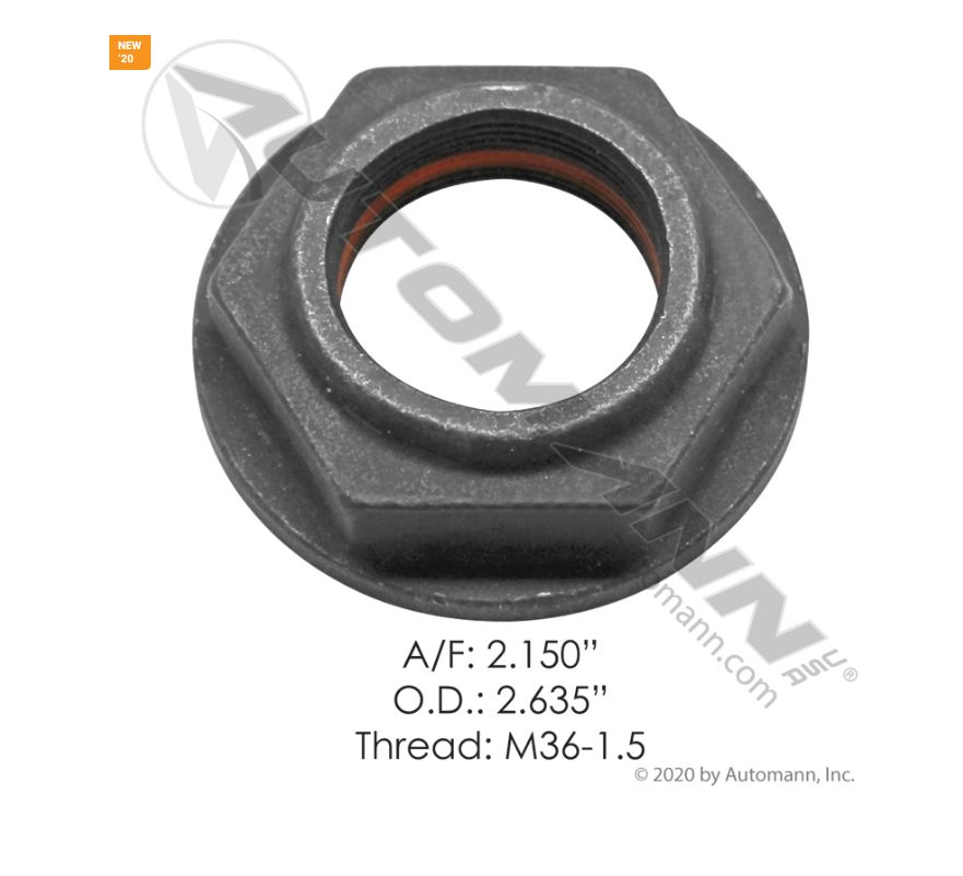 Lock Nut Spicer  A/F : 2.150  OD: 2.635  Thread :M 36-1.5/750.127589 /127589