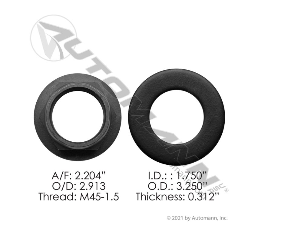Lock Nut Kit Meritor  A/F: 2.204 O/D :2.913 THREAD : M 45-1.5 / 750.KT2638 /KIT2638