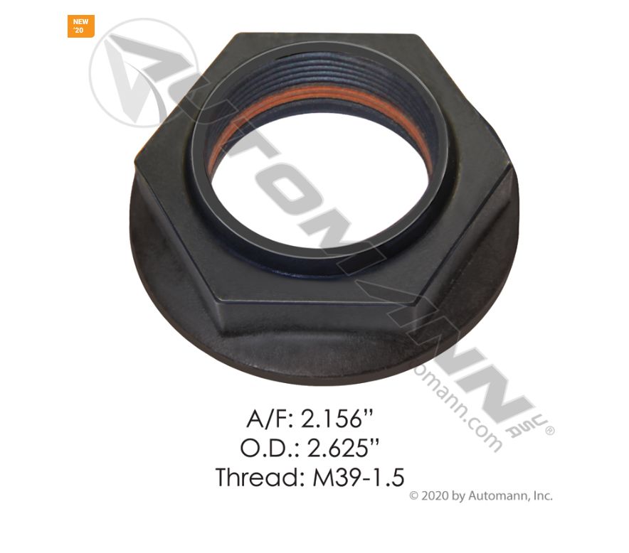 Lock Nut Spicer A/F ; 2.156  OD:2.625 Thead :M 39-1.5/ 750.127588 /127588