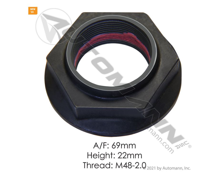Transmission - Output Shaft Lock Nut  A/F:69MM Height:22 MM Thread M48-2.0/750.K4122   /- P/N K4122/4302321, 4306520, K4122