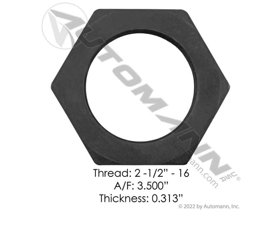 Spindle Nut - Thread 2-1/2&quot; / Thickness 0.310&quot; - Meritor /209.2335 E-2419, R002419, 1227D446